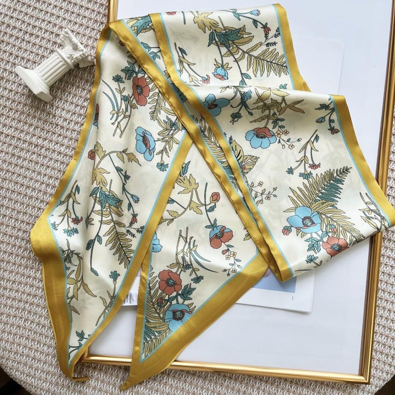 FONYVE Silk Head Scarf for Hair Fashion Headwrap for Women Lightweight Neck Tie - Image 3